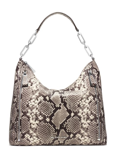 michael kors snake leather bag purple with silver|michael kors snakeskin handbag.